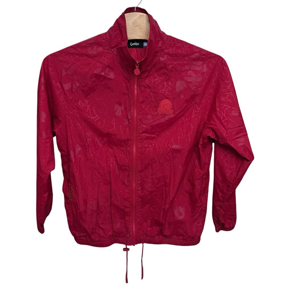 Cookies Red Windbreaker Jacket Full Zip Pockets Mens Size XL Extra‎ Large